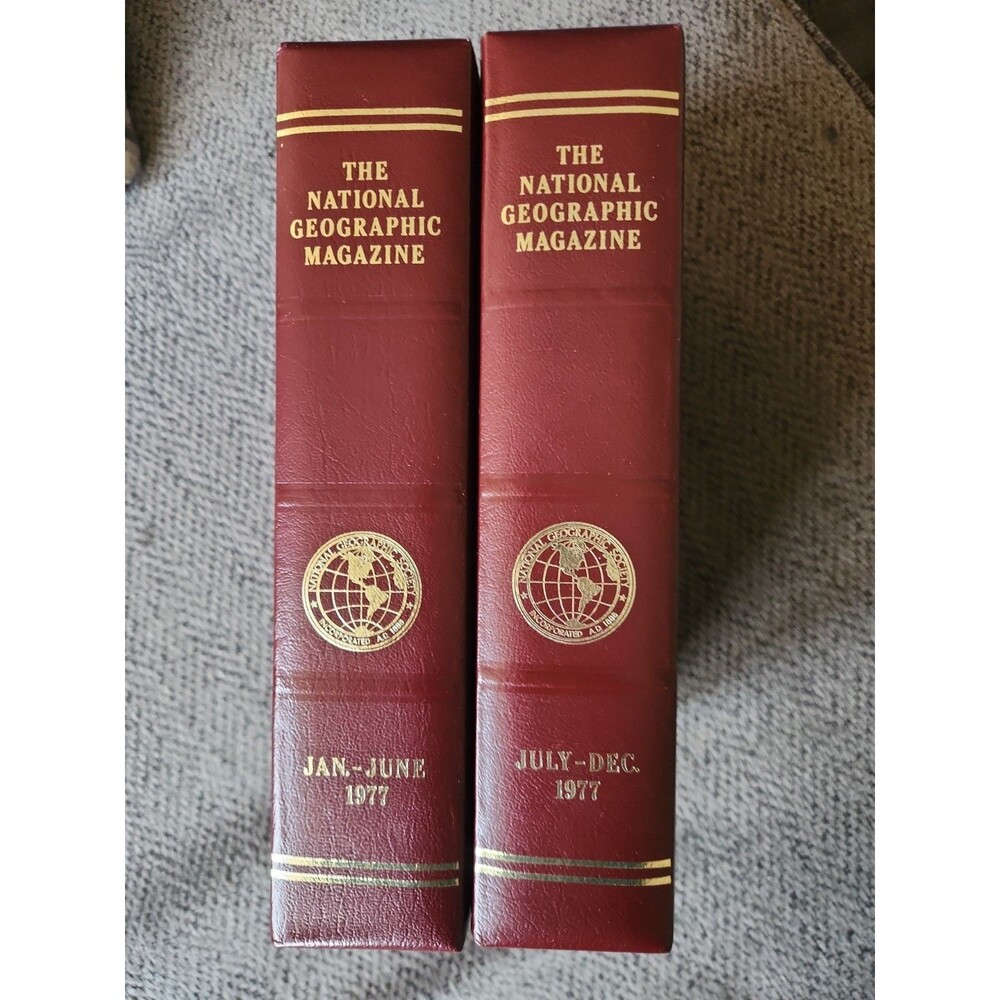 Lot 2 (1 yr) National Geographic Magazine EMPTY Slip Cover/Case/Holder 1977